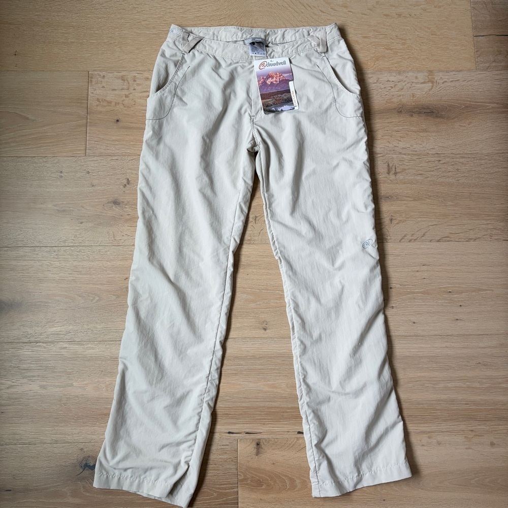 Cloudveil Cool Caribe Pants Womens 8 Stone Nylon Hiking Roll Tab Travel NWT*M17